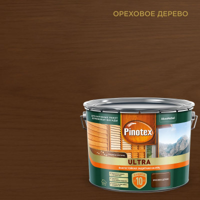 Pinotex ULTRA NW антисептик тиксотропный, УФ защита, орех 9 л 5803406