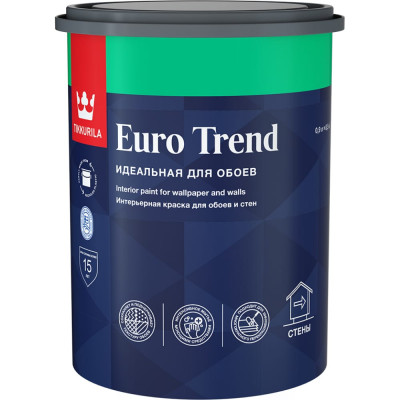 Tikkurila Краска для обоев и стен EURO TREND A мат 0,9л 700009616