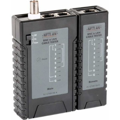 NETLAN Кабельный тестер, RJ45, RJ12, RJ11, BNC EC-CT4511B