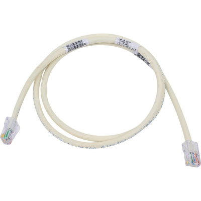 PANDUIT Патч-корд UTPCH1MY TX5e UTP, Cat.5e, с модульными разъёмами PAN-PLUG на обоих концах, 24 AWG, 1м, белый 30278