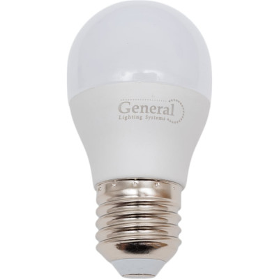 General Lighting Systems Лампа светодиодная E27 10Вт 230В 860Лм 6500К Холодный белый свет Шар GLDEN-G45F-10-230-E27-6500 683800