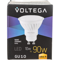 Светодиодная лампа VOLTEGA Софит GU10 2800К 10W Керамика 7072