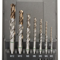 Набор машинных метчиков RUKO HSS-Co5 35 град.M3-M12 со сверлами 245052RO