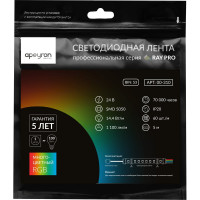 Светодиодная лента Apeyron 24В, 14,4Вт/м, smd5050, 60д/м, IP20, подложка 10мм, 5м, RGB 00-310