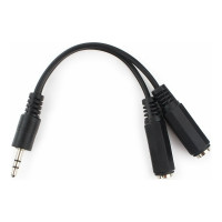 Кабель Cablexpert разветвитель аудио сигнала Jack 3.5(M) 3pin/2xJack 3.5(F), 10см, черный, пакет CCA-415-0.1M