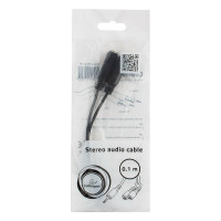 Кабель Cablexpert разветвитель аудио сигнала Jack 3.5(M) 3pin/2xJack 3.5(F), 10см, черный, пакет CCA-415-0.1M