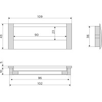 Ручка-скоба Brante FF Н004008 128мм врезная 606530