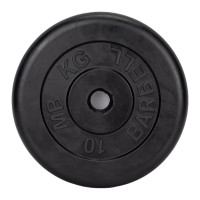 Обрезиненный диск Barbell d 31 мм, чёрный, 10.0 кг 432