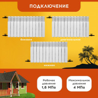 Радиатор Tropic 500x80, алюминиевый, 12 секций 7601.055