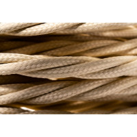 Трехжильный провод Interior Electric ПВХ в полиэфирной оплетке, сечение 3*1,5 цвет слоновая кость 10 м. ПРВ3.15.03.10.СЛ