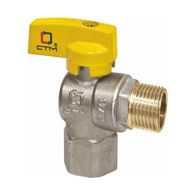 Шаровой угловой кран для газа СТМ ГАЗ 1/2", г/ш, бабочка CGLFMB12