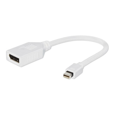 Переходник Cablexpert, miniDisplayPort - DisplayPort, 20M/20F, длина 16 см, белый, A-mDPM-DPF-001-W