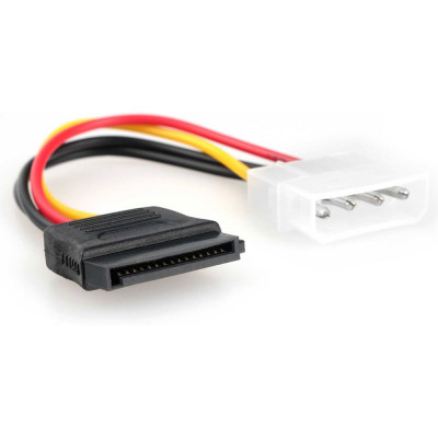 Кабель питания Cablexpert SATA, 15см, molex, 4pin/sata 15pin, медн.проводник, пакет, CC-SATA-PS