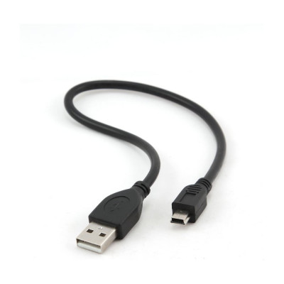 Кабель Cablexpert USB 2.0 Pro, AM/miniBM, 5P, 0.3м, экран, черный пакет CCP-USB2-AM5P-1