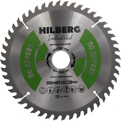 Диск пильный Hilberg Industrial Дерево 200x32/30x48Т HW204
