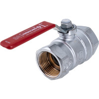 Шаровой кран Giacomini R250D 1", внутренняя/внутренняя, ручка-рычаг красный, хромированный R250X005