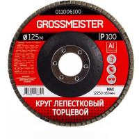 Круг лепестковый торцевой (125 мм, Р100) GROSSMEISTER 011006100