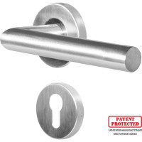 Гарнитур DOORLOCK DL 040/F-55 PZ L-form Rt нерж. сталь, универс. монтаж, розетка 55мм, шпиндель 8мм 73318