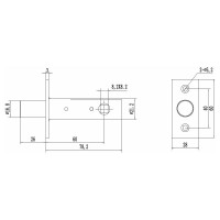 Дверная задвижка DOORLOCK DL160/8/60 SN матовый никель, бэксет 60мм, шпиндель 8x8мм 75332