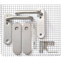 Гарнитур DOORLOCK DL 038KP/F UG U-form Rt нерж. сталь, на короткой накладке без отверстия, шпиндель 9мм 73330