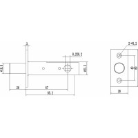 Дверная задвижка DOORLOCK DL160/8/67 SN матовый никель, бэксет 67мм, шпиндель 8x8мм 75333