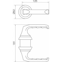 Замок с ручкой HOPPE HCS A113S London RGSK/OL WC F1-2 сереб, с индикатором, без фальца, A=35-43mm, backset 60мм, кольцо 62мм 65401