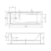 Каркас AM.PM Gem в комплекте с монтажным набором 160х70 см W90A-160-070W-R
