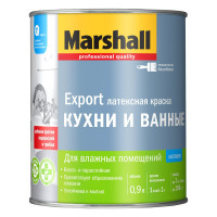 Краска MARSHALL для кухни и ванной, влагостойкая интерьерная, баз BW, 0.9 л 5248866