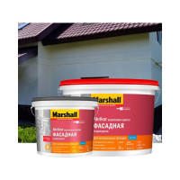 Краска MARSHALL AKRIKOR фасадная, структурная, Баз BW, 9 л 5248859
