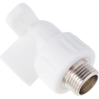 Комбинированный угольник VALFEX PP-R белый, 20х1/2 дюйма НР, с креплением 10121020 127-0585