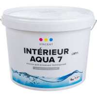Краска VINCENT INTERIEUR AQUA I 7 для влажных помещений, шелковисто матовая, база A 9л 092-100