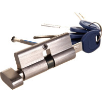 Цилиндр DOORLOCK V K2300AB N серия Variant, никелированный, 35x35 мм, кл/пов. кнопка, 5 перф.ключей 79090