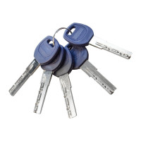 Цилиндр DOORLOCK V K2300AB N серия Variant, никелированный, 40x40 мм, кл/пов. кнопка, 5 перф.ключей 79091