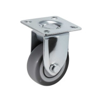 Неповоротное колесо Brante 50 мм на площадке серая резина NF-0138 10497