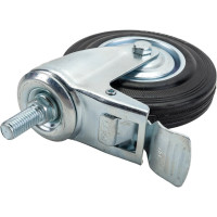Колесо промышленное поворотное крепление болтом М14 с тормозом SCTB55 125 мм MFK-TORG 4009125 М14