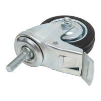 Колесо промышленное поворотное крепление болтом М10 с тормозом SCTB94 75 мм MFK-TORG 4009075 М10