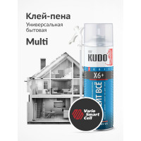 Клей-пена универсальный монтажный всесезонный КЛЕИТ ВСЕ X6+ 650 мл KUDO KUPH06B6UAU