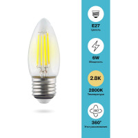 Лампа светодиодная Свеча VOLTEGA, Е27 2800К 6W 7046