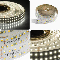 Светодиодная лента Apeyron 24В, 42Вт/м, smd2835, 240д/м, IP20, 4200Лм/м, подложка 30мм, 5м, 3000К 00-306