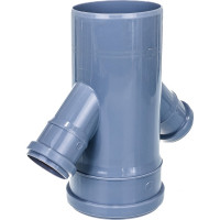 Канализационная одноплоскостная крестовина 110/50/50, 45 градусов, серый 36478