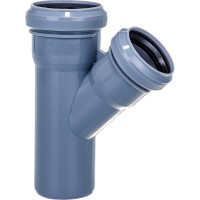 Канализационный тройник RTP D 50х40 мм, 45 град, серый 36569