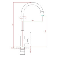 Смеситель для кухни Haiba мойки латун с гибким изливом, белый HB70112-8 539119
