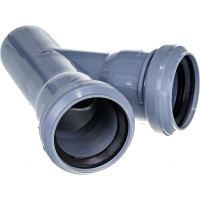 Канализационный тройник RTP D 40х40 мм, 45 град, серый 36381