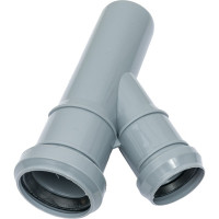 Канализационный тройник RTP D 40х32 мм, 45 град, серый 36383