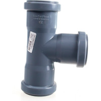 Трехраструбный канализационный тройник RTP D 50х50 мм, 90 град, серый 36530