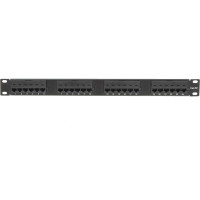 Панель NETLAN 19", 1U, 24 порта, категория 5e, RJ45/8P8C, неэкранированная, черная UEC-URP-24-UD2