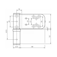 Петля SIMONSWERK SIKU 3D Serie K 3035 H9 коричневая, для дверей из PVC, вес полотна до 120 кг, фальц 15-19 мм 67523