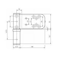 Петля SIMONSWERK SIKU 3D Serie K 3035 RAL 9016 белая, для дверей из PVC, вес полотна до 120 кг, фальц 15-19 мм 67522