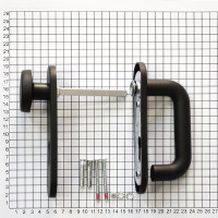 Кноб/нажимная ручка для противопожарных дверей DOORLOCK V S38KP-KNOB/F PZ72 серия Variant, на короткой накладке, черная, А=52-75мм 79054