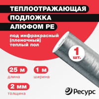 Отражающая изоляция в конструкцию теплый пол Алюфом PE-2 1х25 м 24252